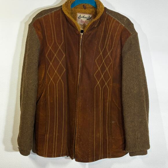 Vintage Leathers Ltd. By Campus Brown Jacket Men's READ - Picture 1 of 10